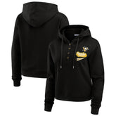 NHL Black Pittsburgh Penguins WEAR by Erin Andrews Women's Waffle-Knit Pullover Hoodie