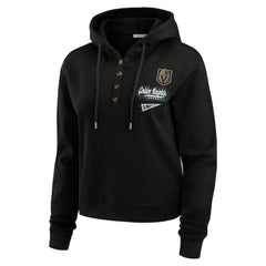 NHL Black Vegas Golden Knights WEAR by Erin Andrews Women's Waffle-Knit Pullover Hoodie