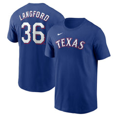 MLB Wyatt Langford Texas Rangers Nike Fuse Name & Number T-Shirt