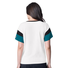 NHL White San Jose Sharks G-III 4Her by Carl Banks Women's Rink Oversized Rhinestone V-Neck T-Shirt