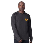 NHL Black Chicago Blackhawks MSX by Michael Strahan Fast Track Raglan Long Sleeve Hoodie T-Shirt