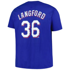 MLB Wyatt Langford Texas Rangers Fanatics Big & Tall Name & Number T-Shirt