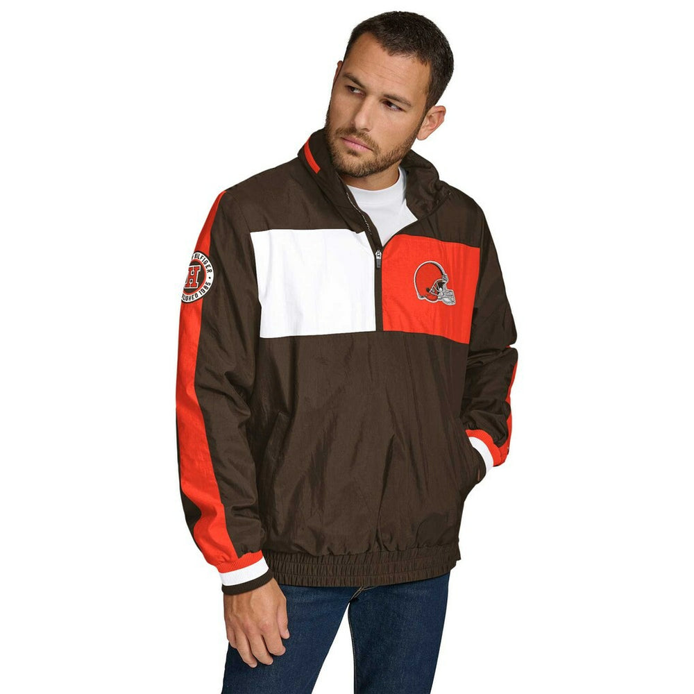 Tommy Hilfiger Gael Lightweight Half-Zip Pullover Hoodie Jacket - Cleveland Browns