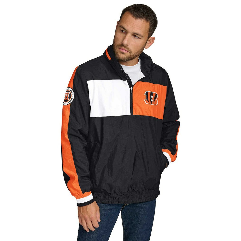 Tommy Hilfiger Gael Lightweight Half-Zip Pullover Hoodie Jacket - Cincinnati Bengals