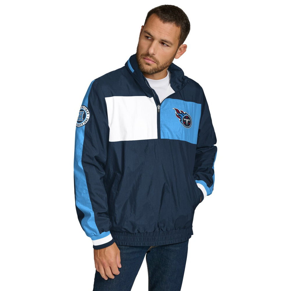Tommy Hilfiger Gael Lightweight Half-Zip Hoodie Jacket - Tennessee Titans