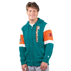 Starter Extreme Vintage Logo Full-Zip Hoodie - Miami Dolphins