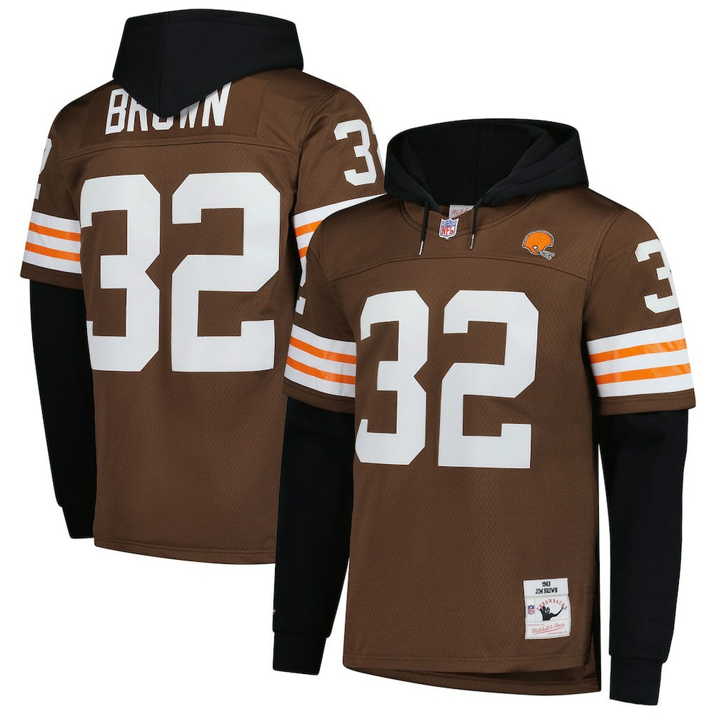 Jim Brown Player Name & Number Hoodie Legacy Jersey - Cleveland Browns