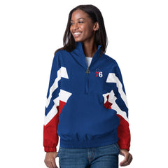 NBA Philadelphia 76ers Starter Women's Renegade Oxford Half-Zip Jacket