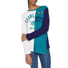 NBA Charlotte Hornets Tommy Jeans Women's Amelia Color Blocked Long Sleeve T-Shirt
