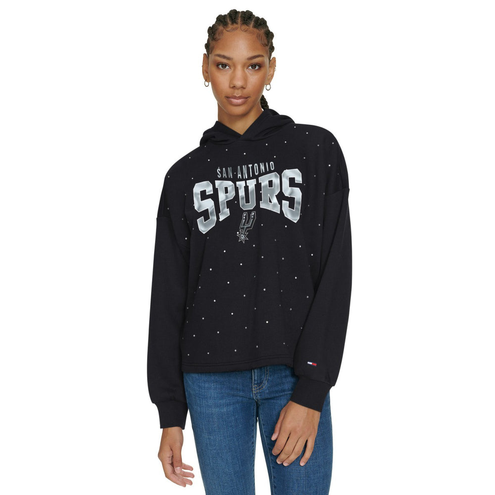 NBA San Antonio Spurs Tommy Jeans Women's Stella Cropped Pullover Hoodie