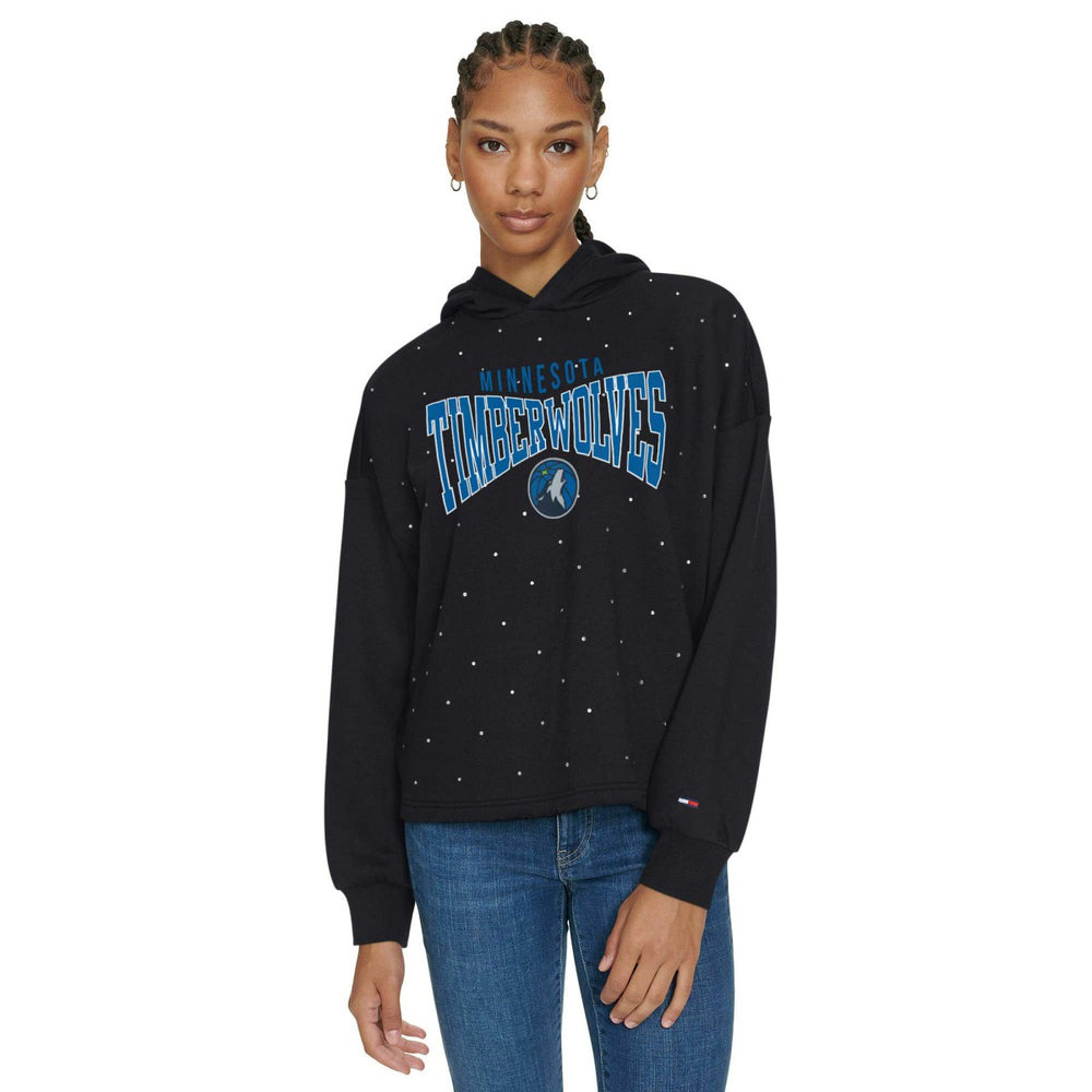 NBA Minnesota Timberwolves Tommy Jeans Women's Stella Cropped Pullover Hoodie
