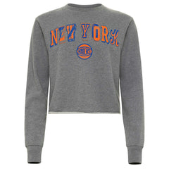 NBA New York Knicks Sportiqe Women's Varsity Collection Kacey Cropped Pullover Sweatshirt