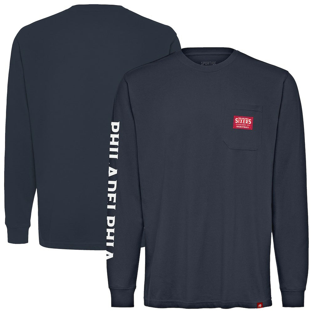 NBA Philadelphia 76ers Sportiqe Unisex Wales Heavyweight Pocket Long Sleeve T-Shirt