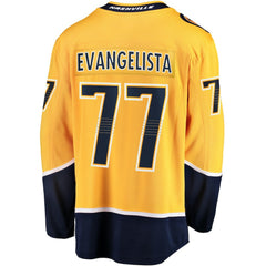 NHL Gold Luke Evangelista Nashville Predators Fanatics Premier Breakaway Player Jersey
