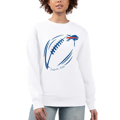 G-III 4Her by Carl Banks Women's Football Logo Graphic Fleece Tri-Blend Pullover Sweatshirt - Buffalo Bills