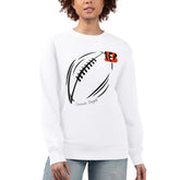 G-III 4Her by Carl Banks Women's Football Logo Graphic Fleece Tri-Blend Pullover Sweatshirt - Cincinnati Bengals