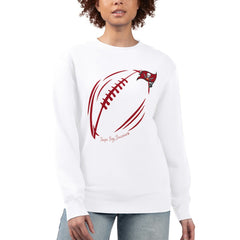 G-III 4Her by Carl Banks Women's Football Logo Graphic Fleece Tri-Blend Pullover Sweatshirt - Tampa Bay Buccaneers