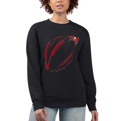 G-III 4Her by Carl Banks Women's Football Logo Graphic Fleece Tri-Blend Pullover Sweatshirt - Tampa Bay Buccaneers