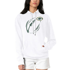 G-III 4Her by Carl Banks Women's Football Logo Fleece Tri-Blend Pullover Hoodie - Green Bay Packers