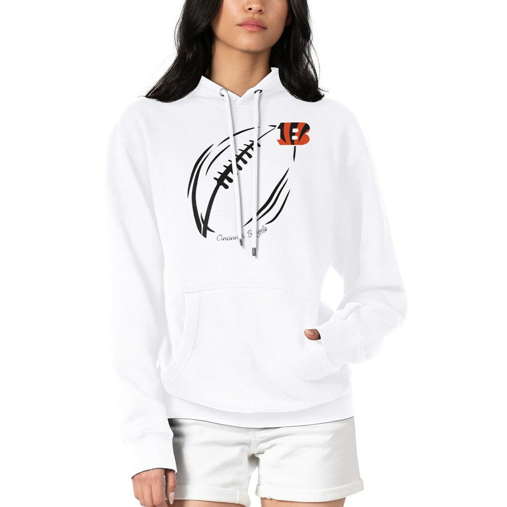 G-III 4Her by Carl Banks Women's Football Logo Fleece Tri-Blend Pullover Hoodie - Cincinnati Bengals