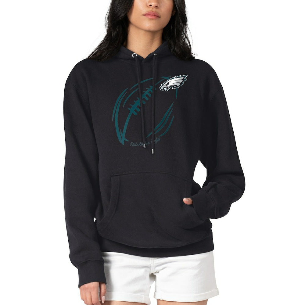 G-III 4Her by Carl Banks Women's Football Logo Fleece Tri-Blend Pullover Hoodie - Philadelphia Eagles