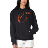 G-III 4Her by Carl Banks Women's Football Logo Fleece Tri-Blend Pullover Hoodie - Cincinnati Bengals