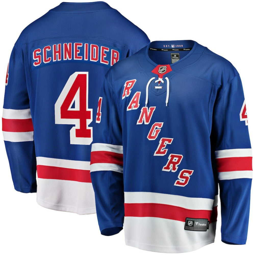 NHL Blue Braden Schneider New York Rangers Fanatics Home Premier Breakaway Player Jersey