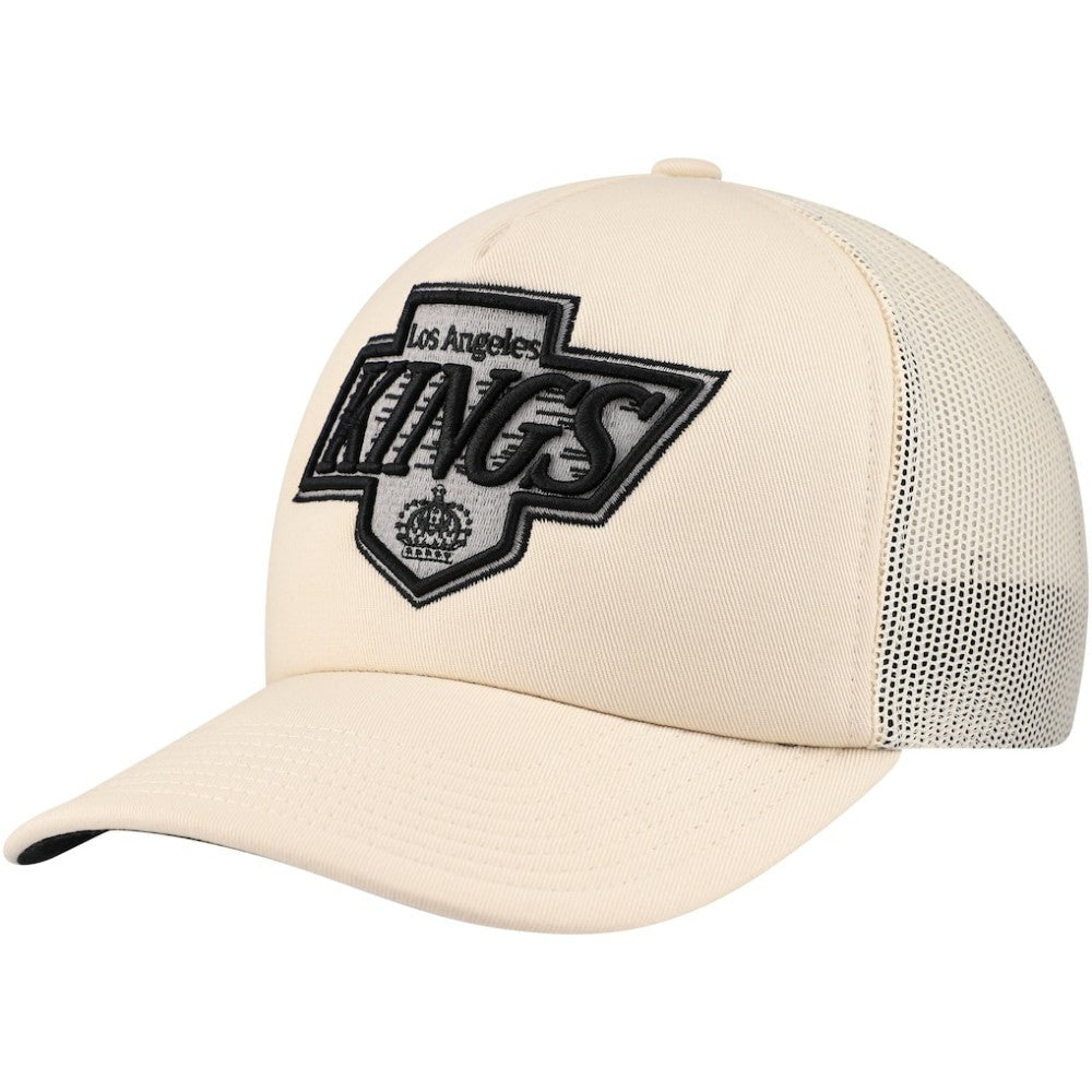 NHL Cream Los Angeles Kings Mitchell & Ness Foam Front Trucker Adjustable Hat