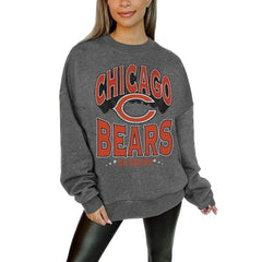 Gameday Couture Women's Oversized Long Weekend Premium Fleece Drop Shoulder Pullover Sweatshirt - Chicago Bears