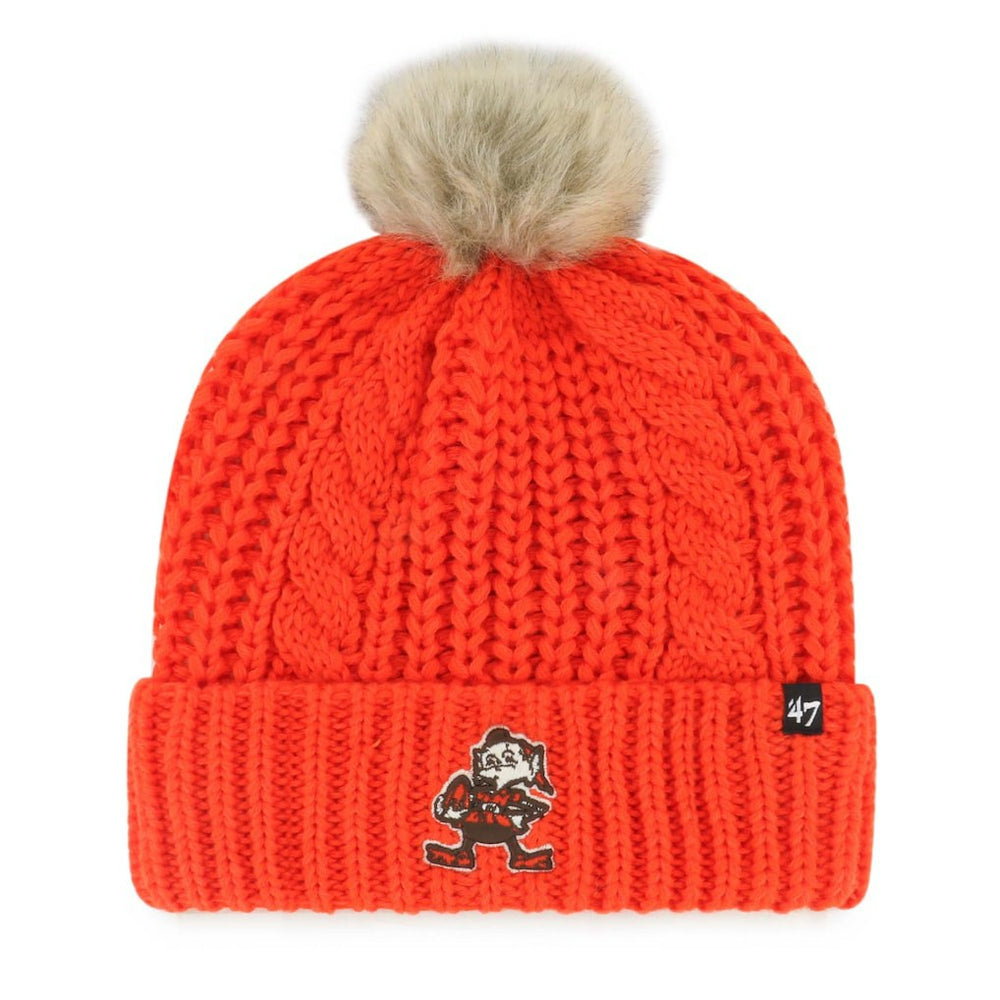 '47 Women's Meeko Cuffed Knit Hat with Pom - Cleveland Browns