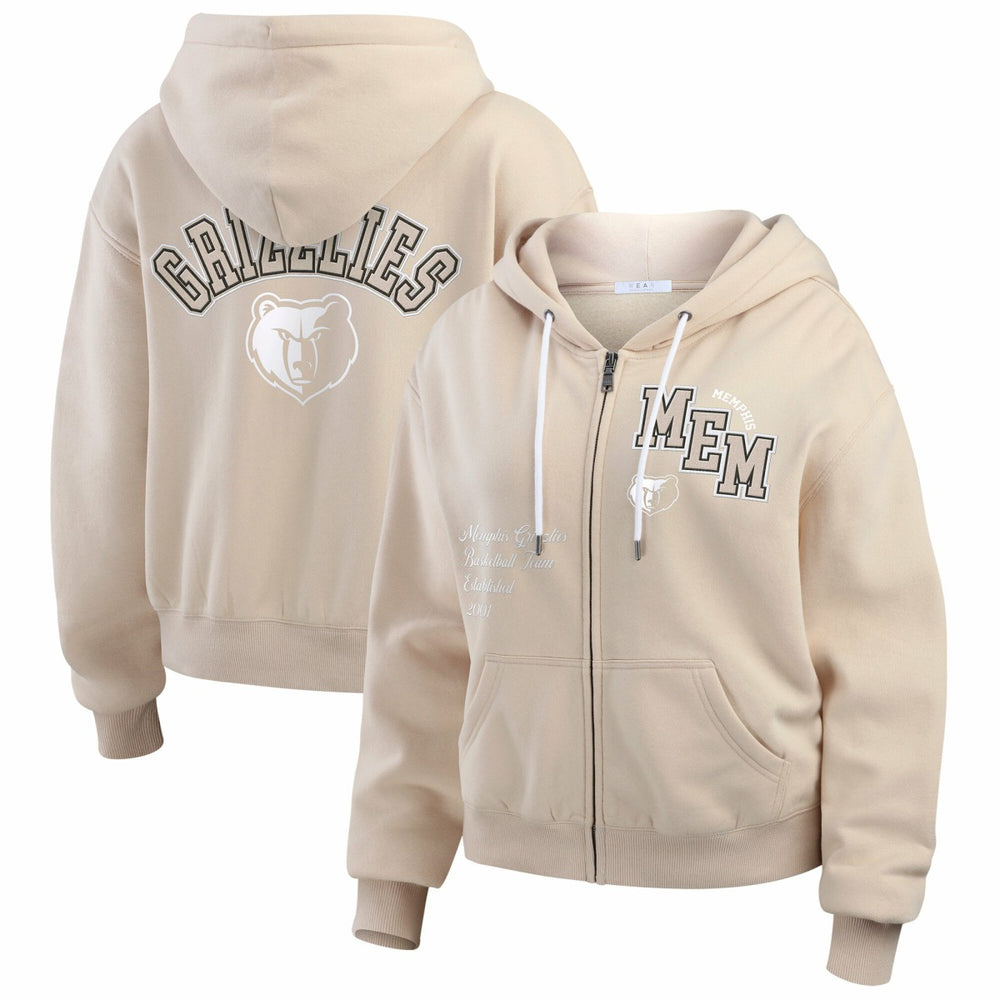 NBA Memphis Grizzlies WEAR by Erin Andrews Women's Plus Size Tonal Felt Patch Full-Zip Hoodie