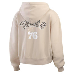 NBA Philadelphia 76ers WEAR by Erin Andrews Women's Plus Size Tonal Felt Patch Full-Zip Hoodie