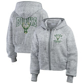 NBA Milwaukee Bucks WEAR by Erin Andrews Women's Speckled Radiator Full-Zip Hoodie