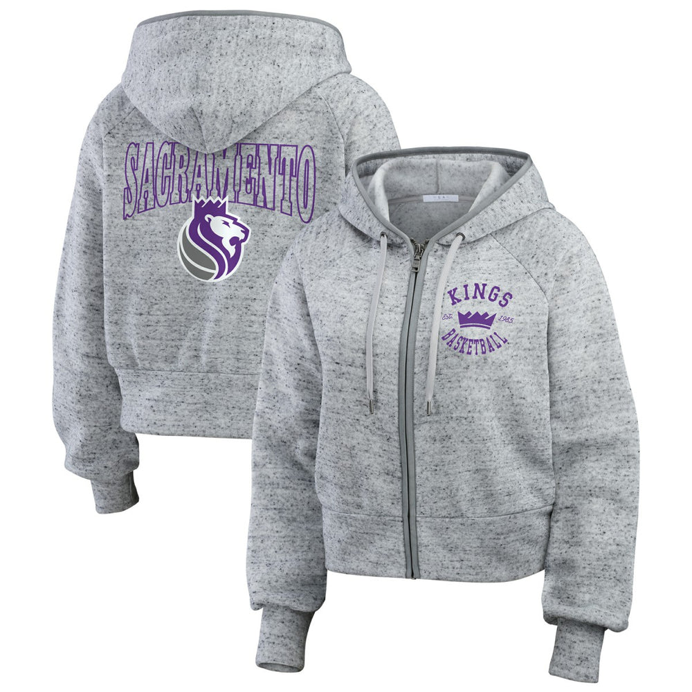 NBA Sacramento Kings WEAR by Erin Andrews Women's Speckled Radiator Full-Zip Hoodie