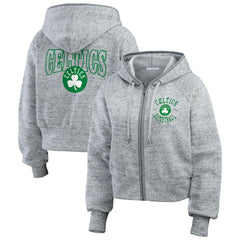 NBA Boston Celtics WEAR by Erin Andrews Women's Speckled Radiator Full-Zip Hoodie