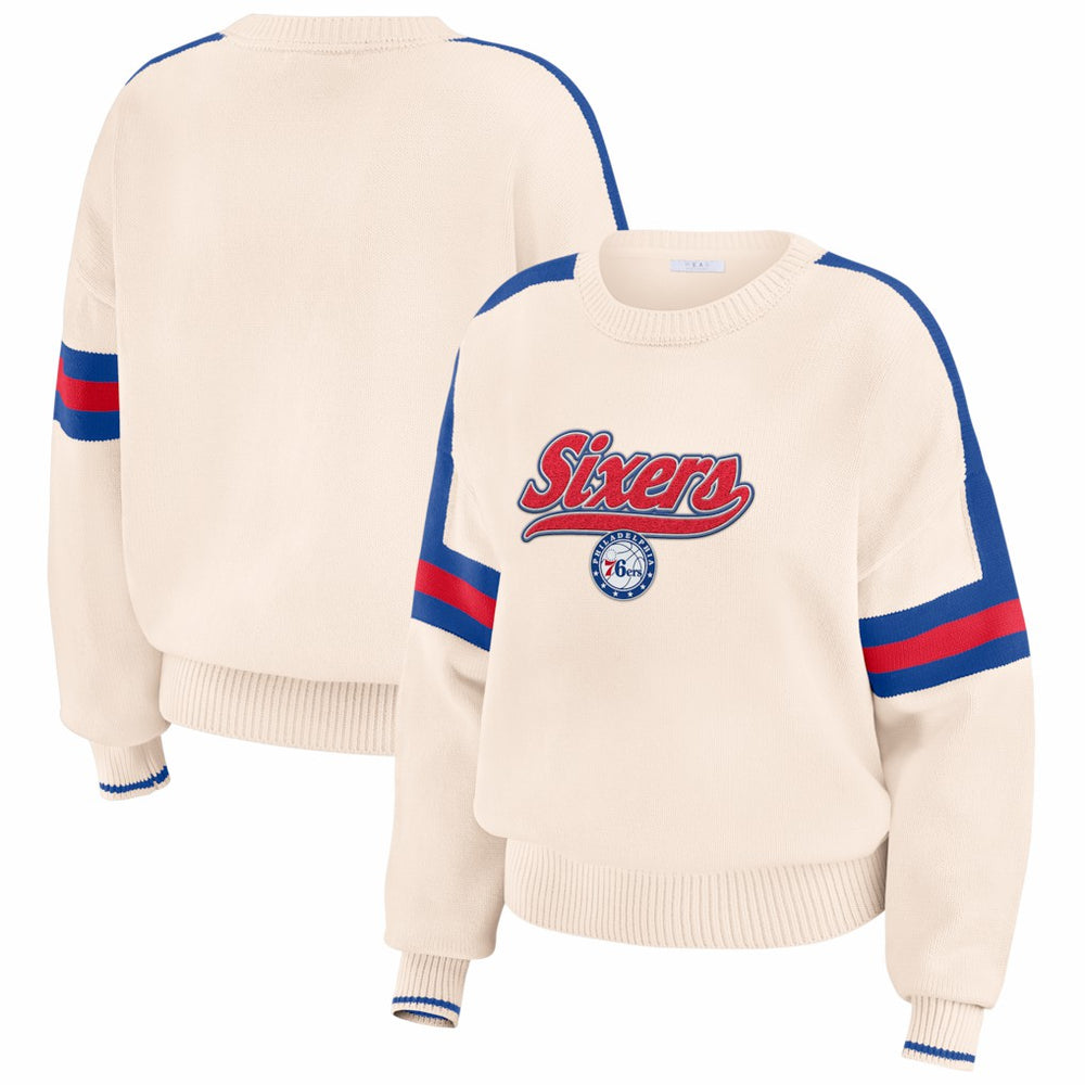 NBA Philadelphia 76ers WEAR by Erin Andrews Women's Stripe Pullover Sweater