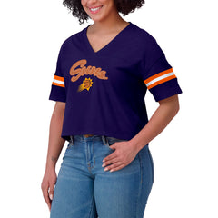 NBA Phoenix Suns WEAR by Erin Andrews Women's Plus Size Color Block Boxy V-Neck T-Shirt
