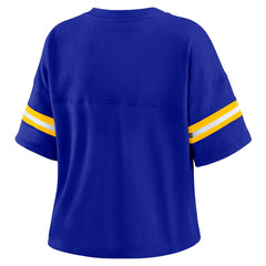 NBA Golden State Warriors WEAR by Erin Andrews Women's Plus Size Color Block Boxy V-Neck T-Shirt sale