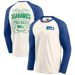 Darius Rucker Collection Raglan Henley Long Sleeve T-Shirt - Seattle Seahawks