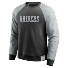 Darius Rucker Collection Colorblock Pullover Sweatshirt - Las Vegas Raiders