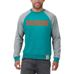 Darius Rucker Collection Colorblock Pullover Sweatshirt - Miami Dolphins
