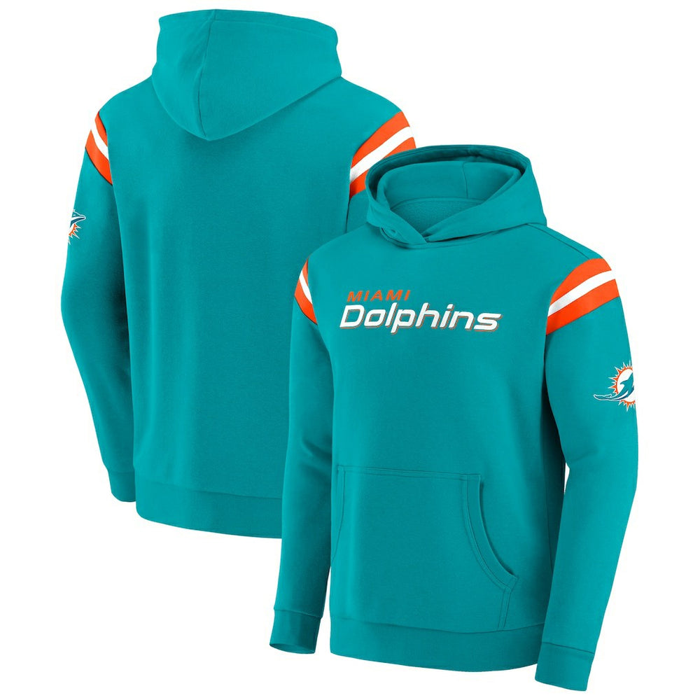Darius Rucker Collection Football Washed Pullover Hoodie - Miami Dolphins