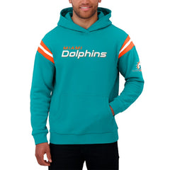 Darius Rucker Collection Football Washed Pullover Hoodie - Miami Dolphins