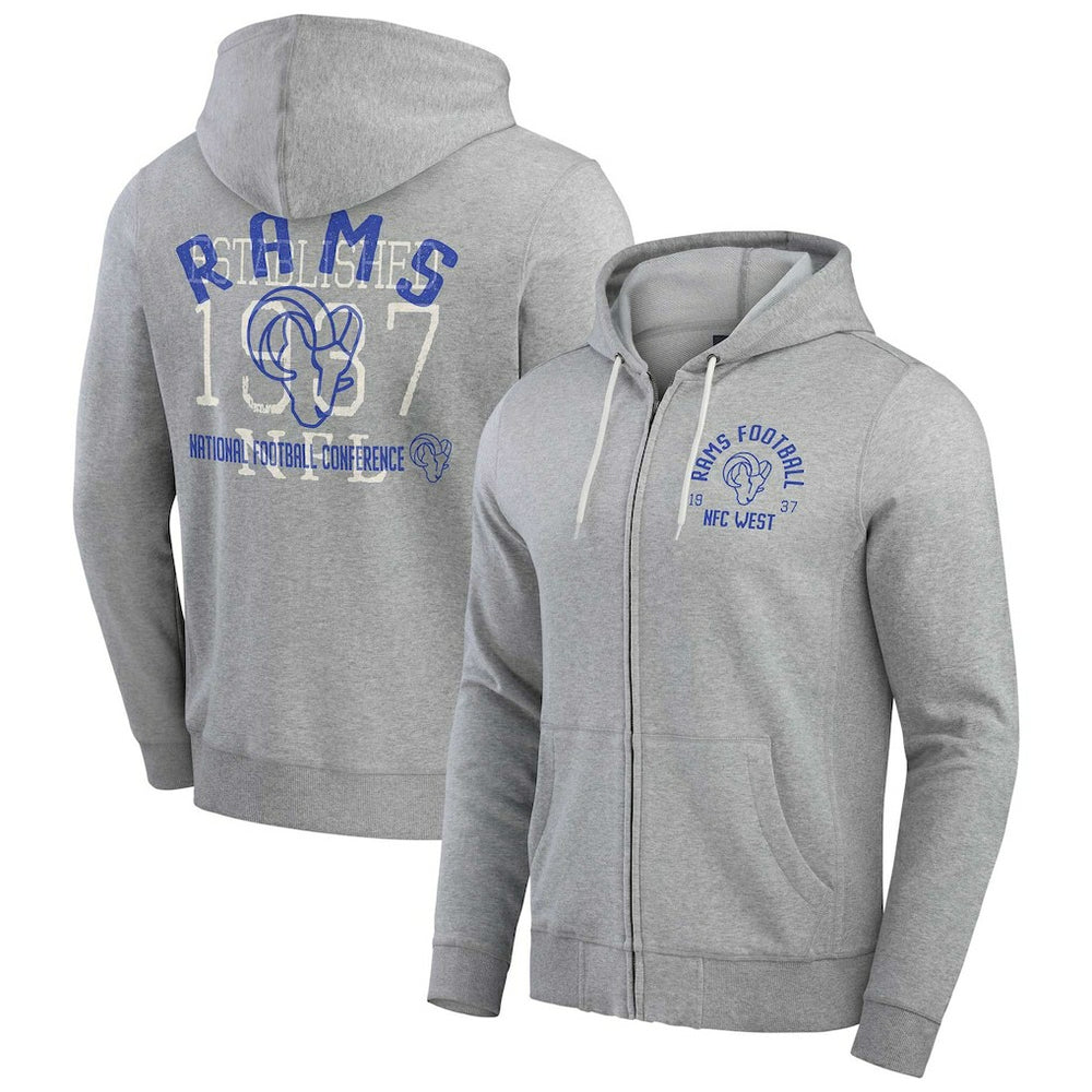 Darius Rucker Collection Vintage Stripe Full-Zip Hoodie - Los Angeles Rams