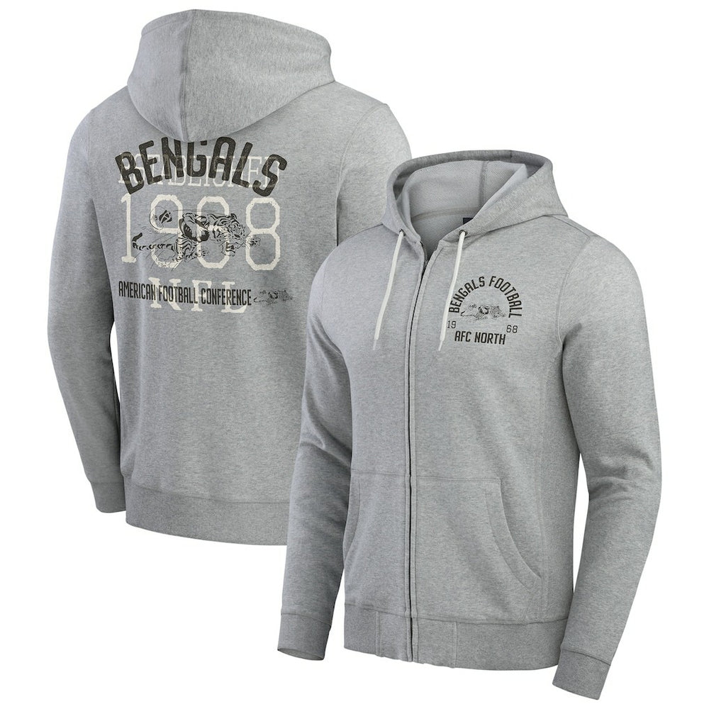 Darius Rucker Collection Vintage Stripe Full-Zip Hoodie - Cincinnati Bengals