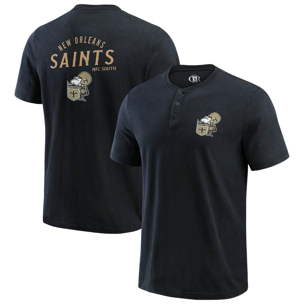 Darius Rucker Collection Washed Henley T-Shirt - New Orleans Saints