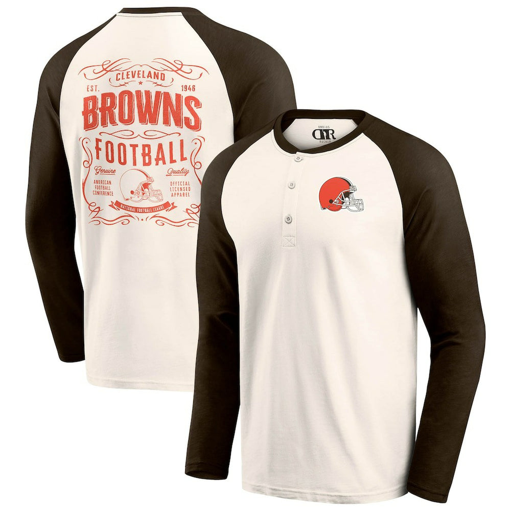 Darius Rucker Collection Raglan Henley T-Shirt - Cleveland Browns