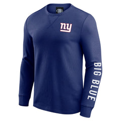 Darius Rucker Collection Washed Waffle-Knit Long Sleeve T-Shirt - New York Giants