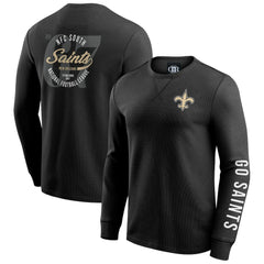 Darius Rucker Collection Washed Waffle-Knit Long Sleeve T-Shirt - New Orleans Saints