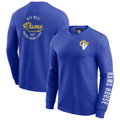 Darius Rucker Collection Washed Waffle-Knit Long Sleeve T-Shirt - Los Angeles Rams